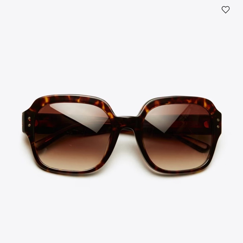 NWT, Tory Burch, Oversized, square logo sunglasses. Tortoise shell. - Picture 2 of 7